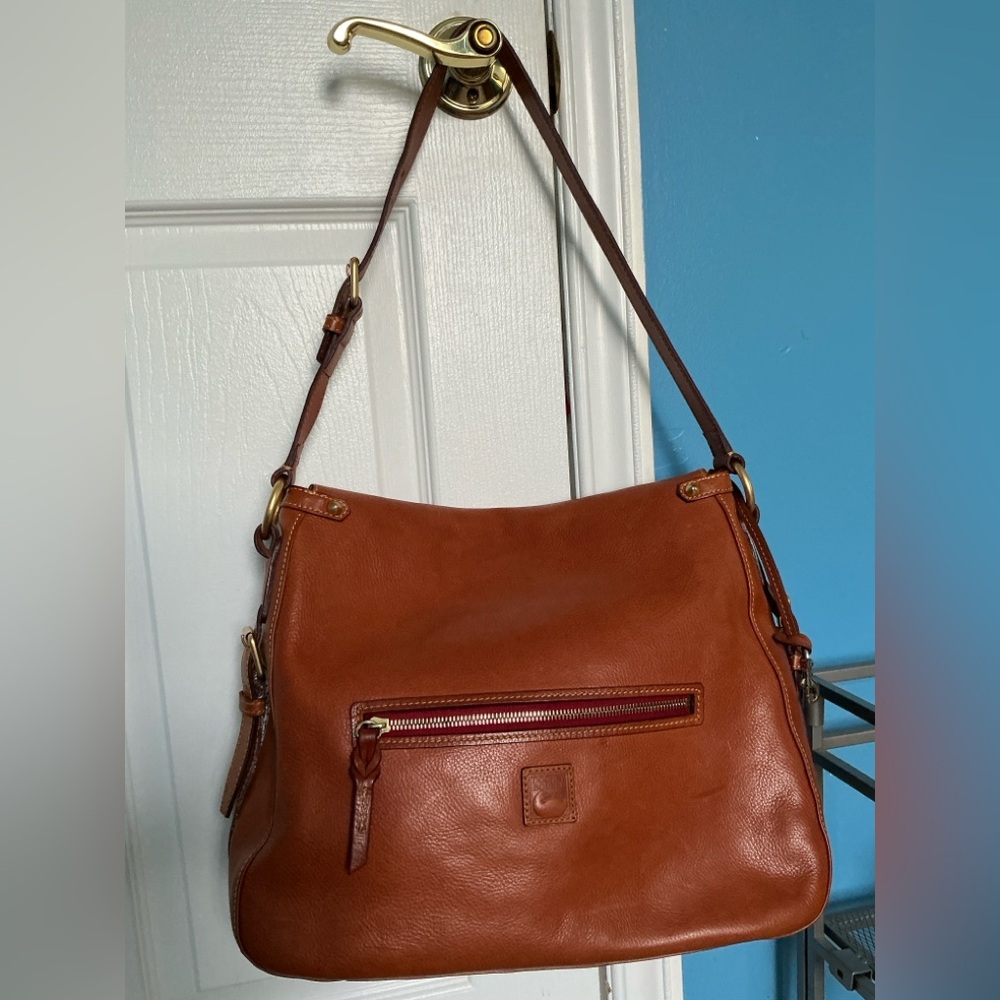 Vintage Dooney & Bourke Florentine Leather East/West Zip Sac Handbag - Picture 2 of 6